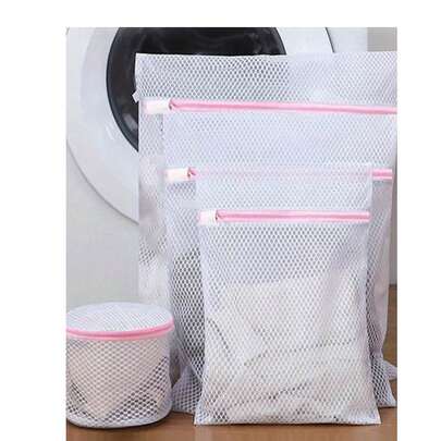 1/3/4pcs Zipper Mesh Laundry Bags, Honeycomb Washing Bags, Suitable For Clothes, Shirts, Bras, Socks, Pantyhose, Underwear, Travel Storage Bags, Minimalist Style For Spring & Summer