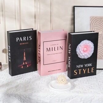 3/2/1 st falsk bok dekoration. Fashionabla hemstil, internationellt stadsnamn och känd konstruktion - inspirerad av designers, hård kartong (kan inte öppnas). Idealisk vardagsrumsdekoration, skrivbordsdekoration och väggdekoration. Lämplig för många scenarier (rumsinredning, heminredning, sovrumsinredning Vardagsrumsinredning, kontorsinredning, badrumsinredning,/skrivbordsdekoration, TV-skåp, lobby, bokhylla) Olika semesterpresenter.