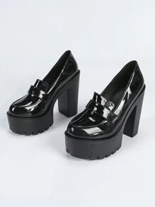 Zapatos de tacón alto de moda negros al estilo europeo y americano, tacones gruesos de tendencia, zapatos con plataforma resistentes al agua, tacones altos para mujer, nuevos lanzamientos para primavera/verano
