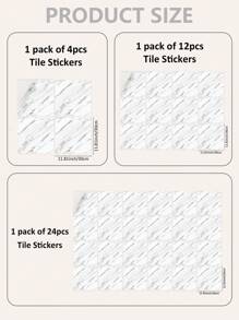 4/12/24pcs Marble Pattern Self-Adhesive Waterproof Floor Tile Stickers, Non-Slip Textured Ceramic Tile Decals For Home Decor, Adhesive Wall Paper, Thick & Moisture-Proof, 11.8x11.8inch Floor Tiles Flooring Floor Tiles Self Adhesive Floor Tiles Peel Stick Living Room Decor Room Decor Kitchen - White - View 2