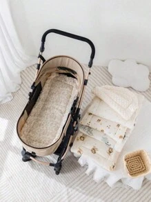 1 件婴儿厚纱布夏尔巴防滑婴儿车垫，婴儿推车靠垫，婴儿推车蓬松保暖睡垫 - 彩色 - 查看 6