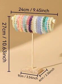 1pc Wood Bracelet Rack Display Stand, Multi-Layer Jewelry Organizer Holder For Bracelets, Watches, Necklaces Sun Travel Cool Back To School