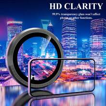 CSDZ 1Pack Black Hawk Eye Tempered Glass Lens Protector, Compatible With IPhone 11/12/13/14/15/16/16 Plus/16 Pro/16 Pro Max Series - Black - View 3