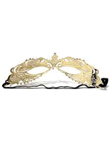 Christmas Costume Ball Mask, Golden Spirit Half Face Decoration Props, Carnival Party Role-Playing Costumes