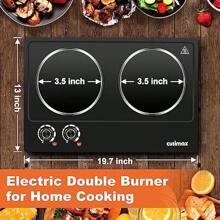 Electric Hob Double Hot Plate For Cooking Electric Ceramic Hot Plate Portable  Cooktop Dual Temperature Control 2400W Countertop Cooktop Heat-Up In Seconds Black - BrightBlack-DoubleHob - View 5