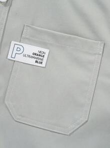 قميص رجالي طويل الأكمام مناسب للرياضات الخارجية والعمل اليومي، له جيوب، مصنوع من قماش قابل للتنفس، مناسب لرحلات المشي والصيد والارتداء اليومي في الربيع والصيف - رمادي - مشاهدة 5