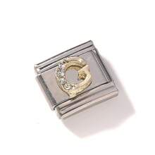 1pc Stainless Steel Rhinestone Inlaid Gold 26 Alphabet Modular Disassembled Bracelet, DIY Jewelry Accessory