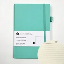 Journal à pois de type Bullet A5 pour la créativité - Cahier à grille de points de 100 g/m², avec 160 pages numérotées et une reliure à plat, idéal pour un usage personnel, les objectifs et l'organisation