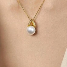 New Korean; European Style Minimalist Multi-Function Rhinestone & Imitation White Pearl Inverted "V" Necklace Earrings Set, Party, New Year, Valentine's Day Gift Accessories