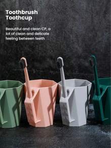 Vaso sencillo de lavado para el hogar, vaso para cepillarse los dientes en pareja, vaso universal creativo para enjuague bucal, vaso de plástico - Multicolor - Ver 2