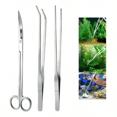Kit De Ferramentas De Manutenção Do Aquário Pinças Tesouras