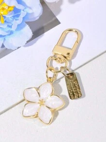 1 件 Y2K 风格金属樱花钥匙扣轻巧优雅的樱花设计带标签配件适合包包车钥匙情侣和节日礼物夏季海滩度假