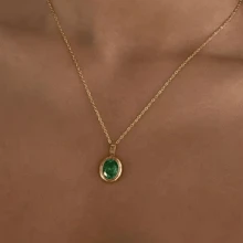VKHK 1 pieza Collar con colgante decorado con circonita, chapado en oro de 18K, de acero inoxidable con acabado vintage, apto para uso diario y bodas, regalo para mujer