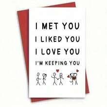 1pc Valentine's Day Fun Card,"I Like You, Love You, Keep You" Greeting Card - Anniversary And Celebrating Love, For Your Boyfriend, Girlfriend, And Good Friend - Multicolor - View 6