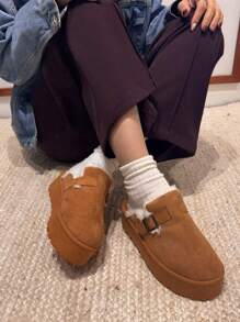 SERGIO TODZI Women Solid Color Platform Slippers For Daily - Camel - View 2