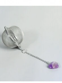 Crystal Agate Stone Heart Shaped Tea Infuser, 304 Stainless Steel Tea Strainer, Practical Kitchen Tool - Nhiều màu - Xem 11