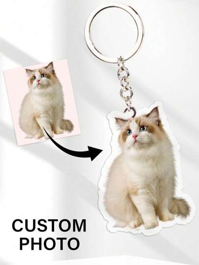 1pc/3pcs Custom Name Photo Keychain, Women Backpack Pendant, Acrylic Keychain For Couples, Friends, Pets, Personalized Photos, Commemorative Collectible Customized Acrylic Printed Pet Dog/Cat Keychain, Personalized Pet Photo Keychain Pendant, Watercolor Acrylic Keychain, Christmas Gift,Colorful,Cute,Adorable,Funny,Kawaii,Y2K,Stylish,Unisex,Casual,Custom,Personalized,Unique,Customized,Ideal Gifts For Him,Ideal Gifts For Her,Her,Boyfriend,Girlfriend,Family,Friends,School Supplies,Back To School,For Office,For School,For Classroom,For Teacher Gifts,For University,For Colleague,For Dorm Rooms,For Teacher,For Boys And Girls,For Teenagers,Junior High School Students,Middle School Students,High School Senior High School Students,College Students,University Students,Freshman,Sophomore,Underclassmen,Delicate Romance, Utilitarian Chic