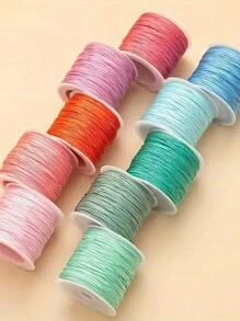 0.8mm Solid Color Acrylic Beading String, Suitable For DIY Bracelets And Necklaces - Non-Elastic Jewelry Making Supplies, 72 Yards