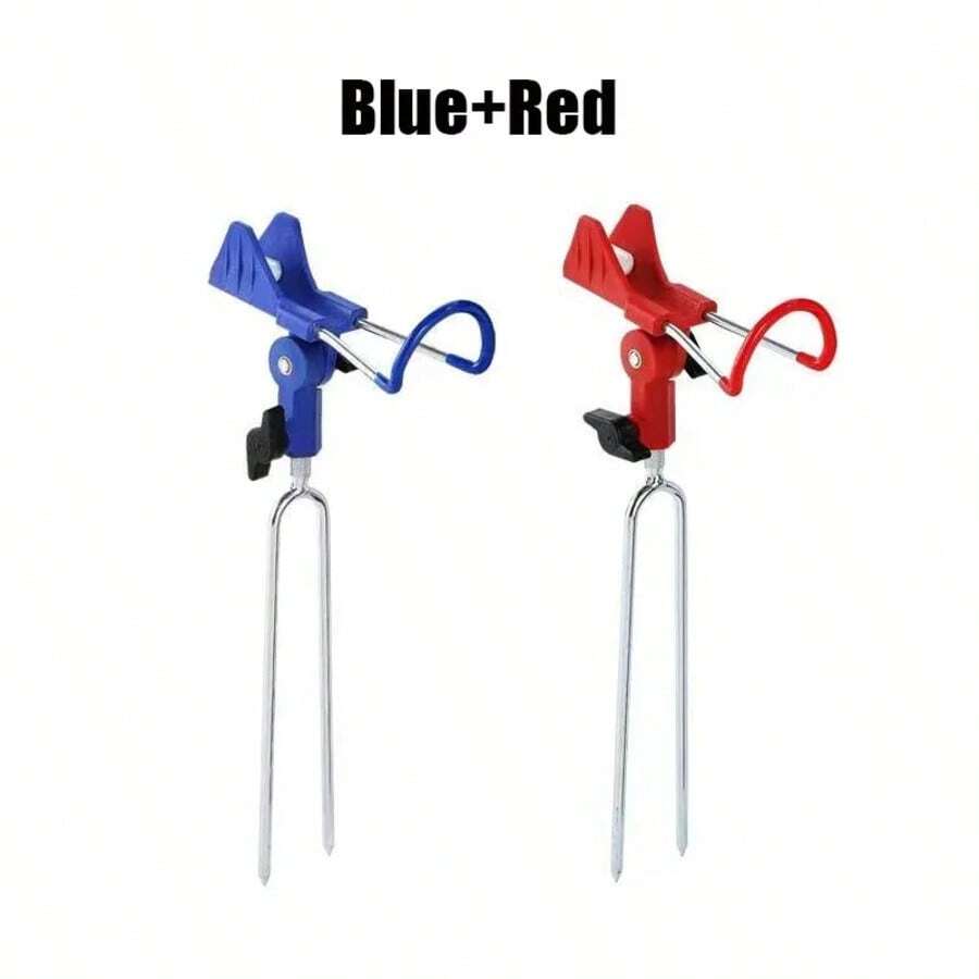 1/2pcs 360 Degree Adjustable Aluminum Alloy Fishing Rod Holder Folding Fish Pole Stand For Bank Fishing Ground Support - 2PCS - View 1