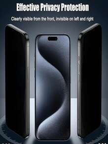 4 件防窥钢化玻璃隐私屏幕保护膜适用于 iPhone/Galaxy - 黑色 - 查看 3