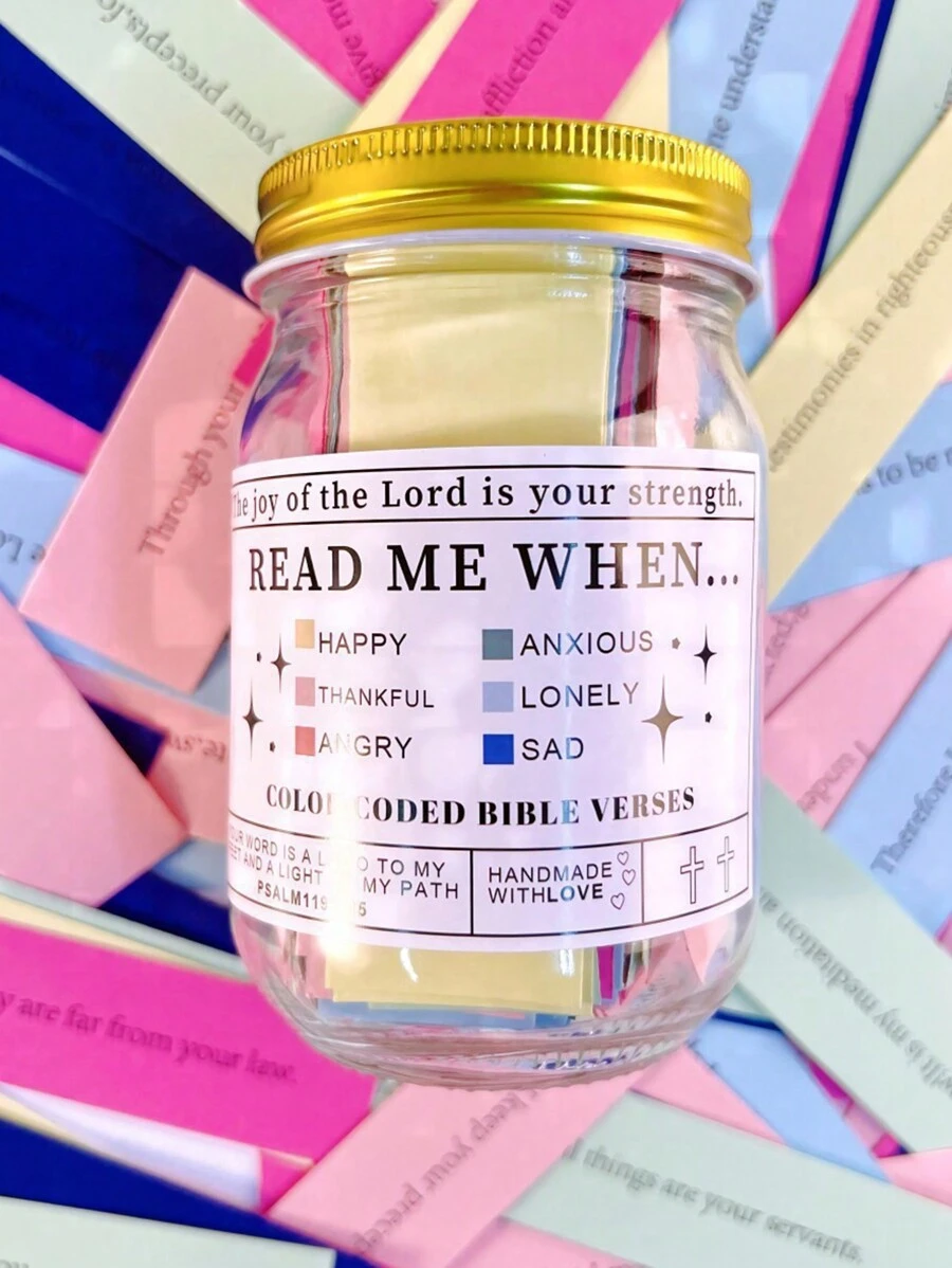 1Pc 4.72*2.76in Feelings Bible Verses Jar, Read Me When Bible Verses ...