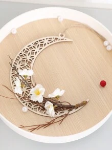 1pc/2pcs Simulation Moon Peach Wood Pendant Home Living Room Bedroom Balcony Door Wall Party Decoration Gifts Birthday Graduation E-I-D - Multicolor - View 15