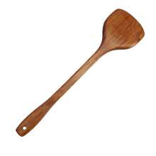 1/2pcs New Wooden Spatula, Wooden Kitchenware, Non-Stick Cookware, High Quality Wooden Cooking Spoon, Nonstick Heat Resistant Antibacterial Kitchen Utensils - Natural Wooden Cooking And Serving Spoon, Suitable For Kitchen Accessories - Rust Brown - View 7