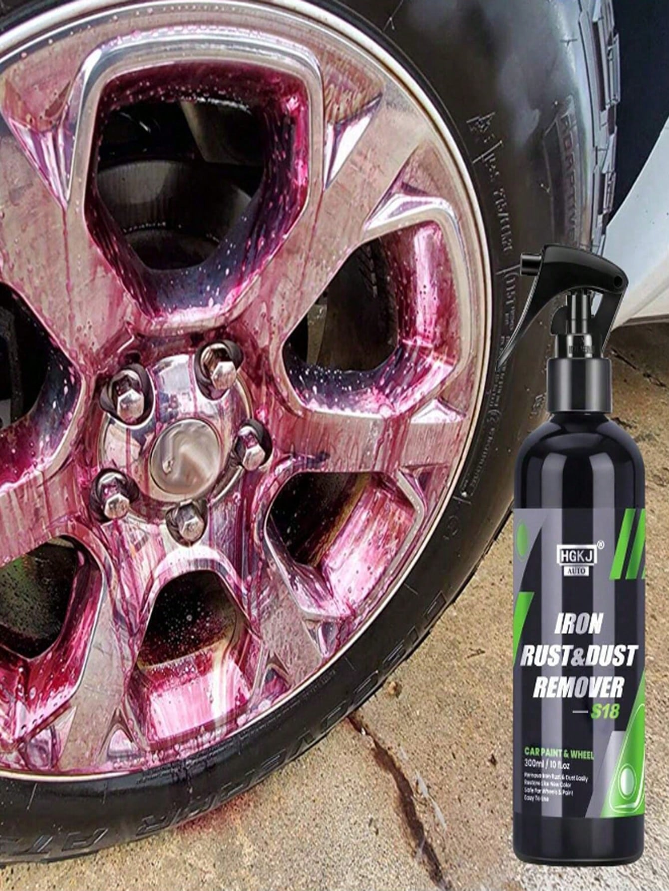 HGKJ AOSIDING-S18 جزيئات الطلاء والعجلات من الحديد تنظيف مسحوق ، صدأ الحديد ومزيل الغبار ، حماية أقراص الفرامل من منظف الصدأ الغبار ، صدأ ، غبار ، حافات غبار الفرامل ، الإطارات ، الصدأ والتداعيات مزيل لأسطح السيارات ، حماية العجلات ، وغسل الإطارات 30 مم/50 مل/100 مل. | مقاس: 100 مل