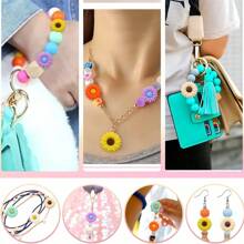 6/12/24/30 Stücke Silikon Perle Gänseblümchen Silikon Blume Silikon Rundperle DIY Handgemachte Schmuckherstellung Zubehör für Armband - Verschiedenfarbig - Übersicht 7