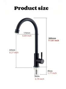 1 pièce Robinet de lavabo de salle de bain en acier inoxydable à levier unique et mono-trou, robinet d'eau chaude et froide, robinet de lavabo de salle de bain à poignée unique, mitigeur de lavabo noir brossé, or, robinet de lavabo de buanderie à eau froide et chaude mélangée, robinet de lavabo de salle de bain