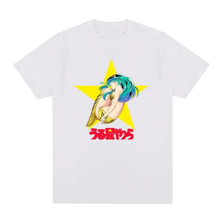 Urusei Yatsura Vintage T-Shirt Lum Invader And Stars Hip Hop Cotton Men T Shirt New Tee Tshirt Womens Tops - trắng - Xem 1