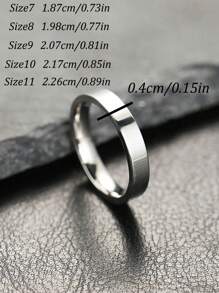 1pc Customized Minimalist Handwritten Text Stainless Steel 4mm Wide Ring, Engraved Anniversary, Gift For Lover, Family, Festival