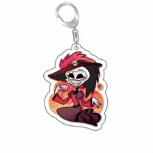 Anime GOODS Anime Acrylic Keychain -Vicky Charlie Alastor Cute Y2K Cartoon Pendant, Suitable For Bags And Keys, Perfect Gift For Fans, Cosplay Accessories Car Key Bag Backpack Small Jewelry Key Ring Accessories Creative Student Gifts Anime Derivatives, Creative Backpack Pendants, Car Key Pendants, Acrylic Keychains, Japanese Comic Pendants, Neko Contents Seed Keychain Collectibles, Pendants, Otaku Collection Gifts, Cheap Gifts School Letter Car Accessories Goth
