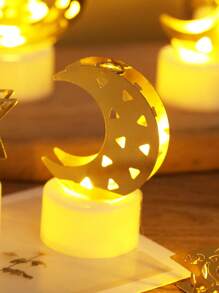 1/2/3pcs Creative Metal Star Moon Accessories Decoration Electronic Candle Light, Indoor Decorative Starry Moon Night Light,Indoor Birthday, Party, Festival, Wedding Decoration Candle Light Including Battery, Flameless Candle Lights - ánh sáng ấm áp - Xem 18