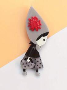 A Cute Cartoon Character Design For Daily Use, Anime Style Brooch, Fashion Accessories For Clothing Decoration, Cartoon Acrylic Bag Character Brooch, Cute And Versatile Women's Suit Cardigan Corsage