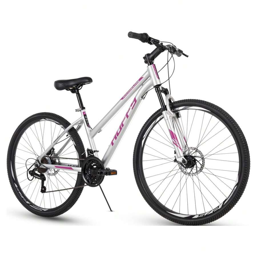 Bicicleta de montaña para mujer Rangeline de Huffy, 27.5 pulgadas, color plateado