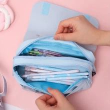 Sanrio Sanrio Hello Kitty & Kuromi & Pochacco Pencil Case,Pink Heart Zipper,Large Capacity Pencil Case, Waterproof Double Pen Case,Cartoon Stationery Bag,Multi-Functional Stationery Box - Cartoon Anime Design, Pencil Case, Storage Container