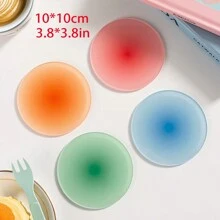 1/4PCS Gradient Acrylic Coasters Thickened Heat-Resistant Translucent Sunset Coasters - Multicolor - View 4