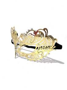 Christmas Costume Ball Mask, Golden Spirit Half Face Decoration Props, Carnival Party Role-Playing Costumes