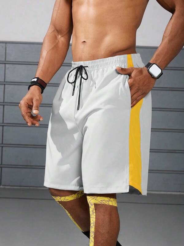 Herren Sports vielseitige Lauf Shorts, feuchtigkeitsableitend, Saum Design, Marathon, leicht für den Sommer, Fitness, Basketball, Lauftraining