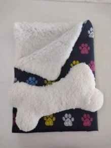 Pet Sherpa Blanket + Bone-Shaped Pillow Kit - Multicolor - View 2