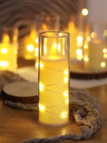 1/3pcs Creative Copper Wire Light Decor Simulation LED Electronic Candle, Battery Power Indoor Home Decor Swinging Wick Flameless Candle Lamp, Suitable For Wedding Decor, Party Decor, Festival Decor, Valentine's Day And Decorative Candle Lights, Room Decor Bedroom Decor Candle