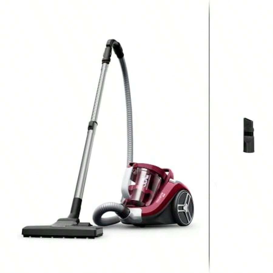 Rowenta Bagless Vacuum Cleaner Compact Power XXL RO4B23EA Burgundy Dust Collection High Efficiency Filter Ergonomic Design - as pic - View 1