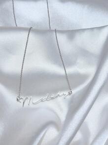1pc Customized Name Necklace, Personalized Name Necklace, Stainless Steel Necklace, Jewelry Accessory, Minimalist DIY Custom Name Gift, Suitable For Women, Birthday Jewelry Gift,Silver,Stylish,Colorful,Vintage,Unisex,Hipster,Simple,Casual,Custom,Personalized,Unique,Ideal Gifts For Him,Ideal Gifts For Her,Her,Boyfriend,Girlfriend,Dad,Mom,Family,Friends,For Anniversaries,For Birthdays,For Graduation,For Prom,For Party,Jewelry Women,Elegant Outfit