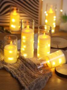 1/3pcs Creative Copper Wire Light Decor Simulation LED Electronic Candle, Battery Power Indoor Home Decor Swinging Wick Flameless Candle Lamp, Suitable For Wedding Decor, Party Decor, Festival Decor, Valentine's Day And Decorative Candle Lights, Room Decor Bedroom Decor Candle