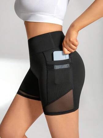 1 pieza Pantalones cortos deportivos de cintura alta para yoga, exteriores, gimnasio, correr, hacer ejercicio, que transpiran y tienen gran elasticidad, pantalones para ciclismo