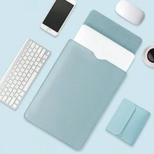 1Pc Witam Napa Advanced Texture Leather Laptop Sleeve Compatible With MacBook Pro/ Air/IPad/Surface/Laptop Case+1Pc Digital Storage Bag