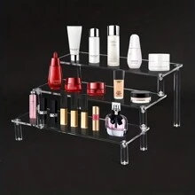 1pc Acrylic Display Stand, 2-5 Tiers Ladder Style Display Shelf, Home Decor Organizer Display Stand For Jewelry, Cosmetics, Fragrance