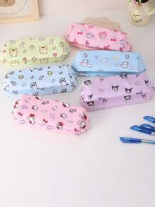 1 件 Sanrio 角色大容量文具收纳袋、时尚桌面收纳盒、适合学生和办公室使用的可爱铅笔盒 - 超值礼物！、办公室收纳盒、桌面收纳盒、笔收纳盒、笔收纳、笔盒、铅笔托盘、桌面收纳盒、笔筒