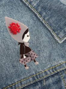 A Cute Cartoon Character Design For Daily Use, Anime Style Brooch, Fashion Accessories For Clothing Decoration, Cartoon Acrylic Bag Character Brooch, Cute And Versatile Women's Suit Cardigan Corsage